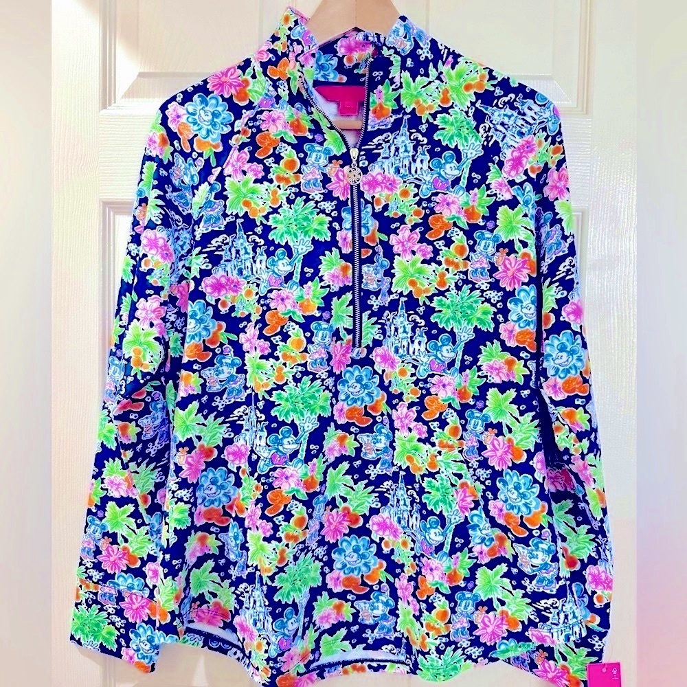 NWT Lilly Pulitzer X Disney Parks Half-Zip Skipper Popover Aegean Navy Large